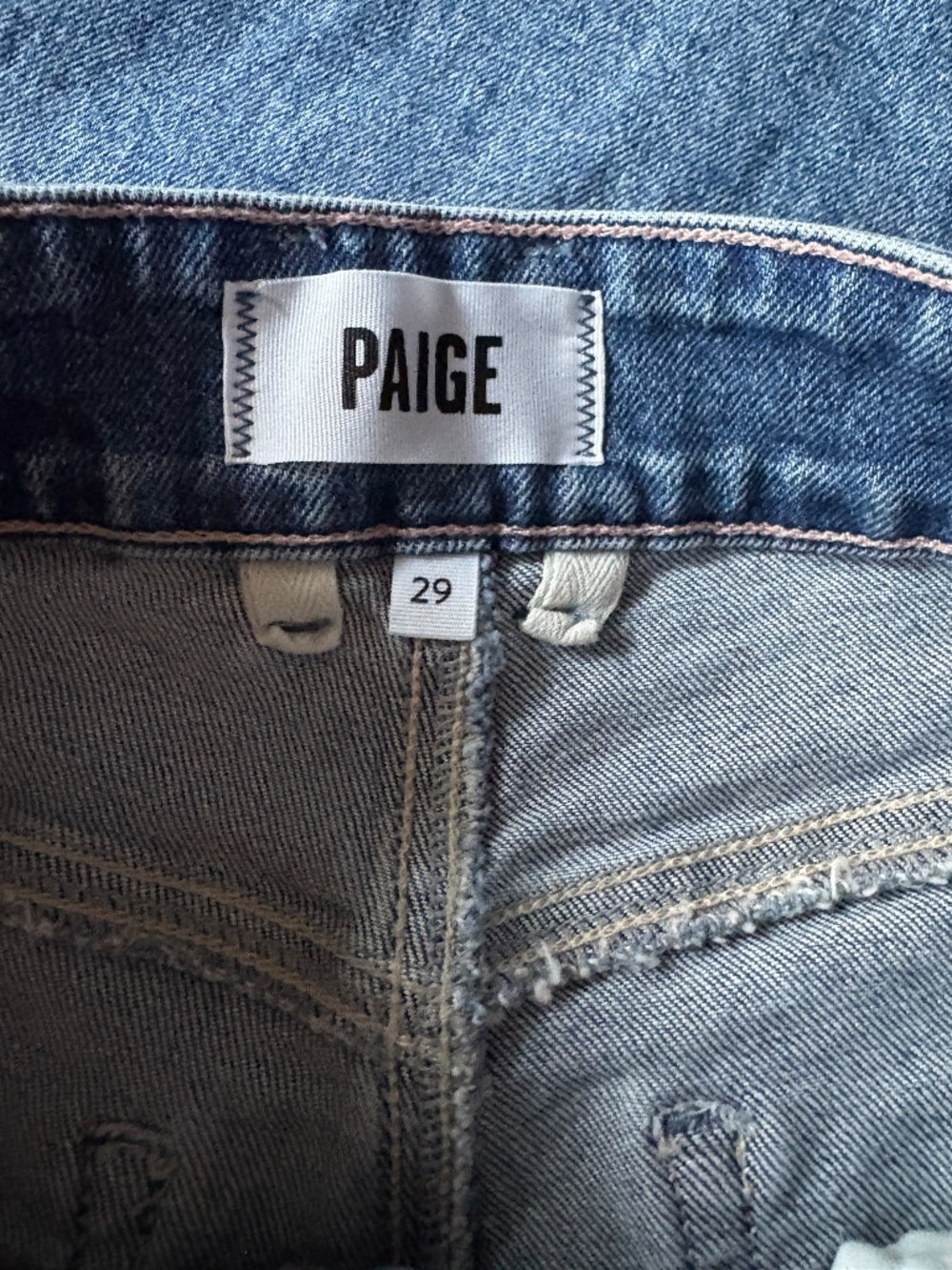 Paige Sasha Petite Wide Leg Jeans Size 29, Distressed, 99% Cotton, High Waist - Picture 5 of 13